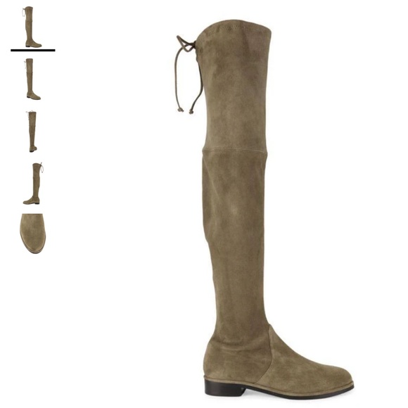 Stuart Weitzman Lowland Suede Over The Knee Boots – TRUFFLE, Size 9 - Picture 1 of 2
